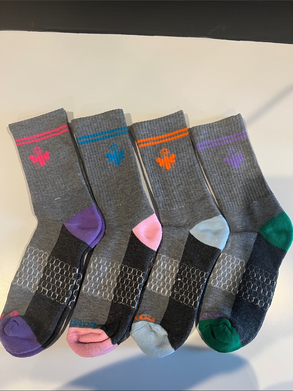 Bombas Woman’s Cushioned calf socks with Color Accents - Pack of 4